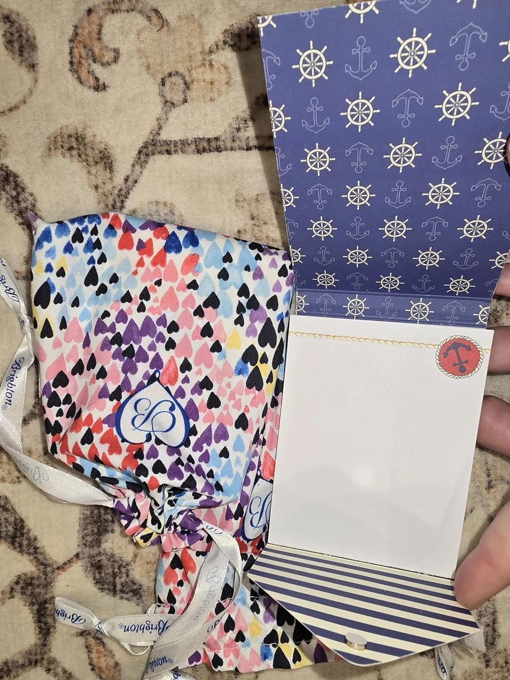 Brighton Branded Notepads Multicolor Heart Drawstring Dustbags *Set Of 2*
